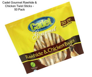 Cadet Gourmet Rawhide & Chicken Twist Sticks - 50 Pack