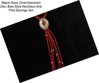 Blazin Roxx Oval Hammerd Disc Bolo Style Necklace And Post Earrings Set