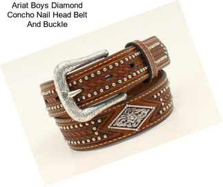 Ariat Boys Diamond Concho Nail Head Belt And Buckle