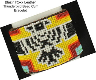 Blazin Roxx Leather Thunderbird Bead Cuff Bracelet