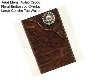 Ariat Mens Rodeo Croco Floral Embossed Overlay Large Concho Tab Wallet