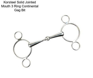 Korsteel Solid Jointed Mouth 3 Ring Continental Gag Bit