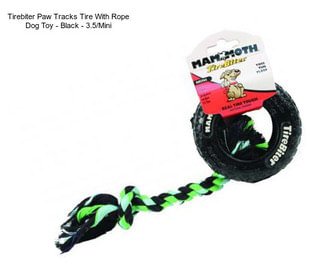 Tirebiter Paw Tracks Tire With Rope Dog Toy - Black - 3.5\