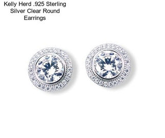 Kelly Herd .925 Sterling Silver Clear Round Earrings