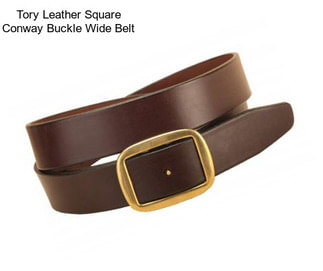 Tory Leather Square Conway Buckle Wide Belt