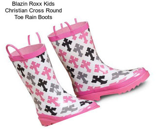 Blazin Roxx Kids Christian Cross Round Toe Rain Boots