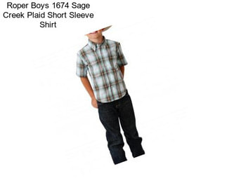 Roper Boys 1674 Sage Creek Plaid Short Sleeve Shirt