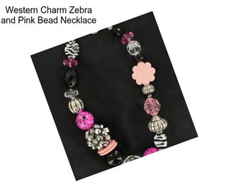 Western Charm Zebra and Pink Bead Necklace