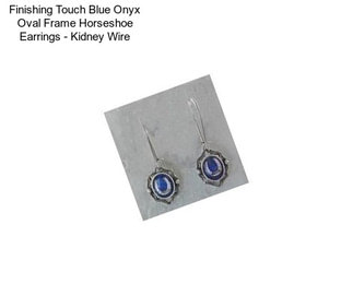 Finishing Touch Blue Onyx Oval Frame Horseshoe Earrings - Kidney Wire