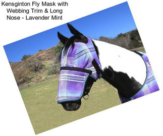 Kensginton Fly Mask with Webbing Trim & Long Nose - Lavender Mint