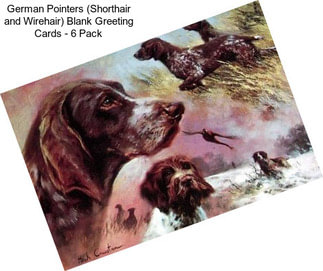 German Pointers (Shorthair and Wirehair) Blank Greeting Cards - 6 Pack