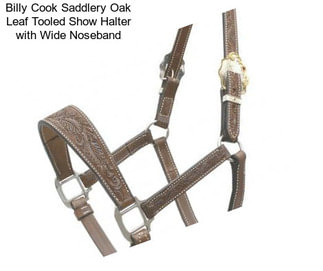 Billy Cook Saddlery Oak Leaf Tooled Show Halter with Wide Noseband