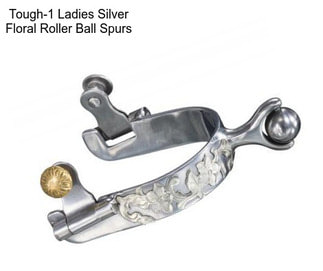 Tough-1 Ladies Silver Floral Roller Ball Spurs