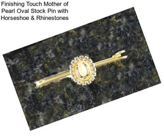 Finishing Touch Mother of Pearl Oval Stock Pin with Horseshoe & Rhinestones