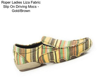 Roper Ladies Liza Fabric Slip On Driving Mocs - Gold/Brown