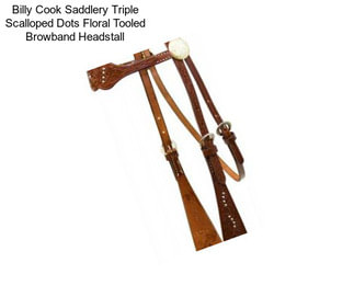 Billy Cook Saddlery Triple Scalloped Dots Floral Tooled Browband Headstall