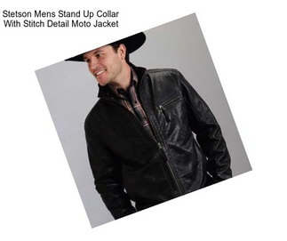 Stetson Mens Stand Up Collar With Stitch Detail Moto Jacket