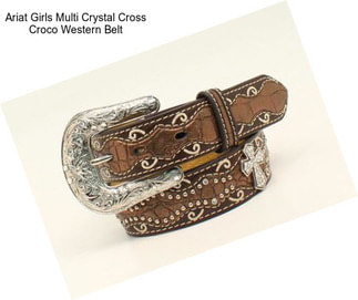 Ariat Girls Multi Crystal Cross Croco Western Belt