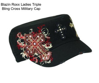 Blazin Roxx Ladies Triple Bling Cross Military Cap