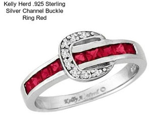 Kelly Herd .925 Sterling Silver Channel Buckle Ring Red