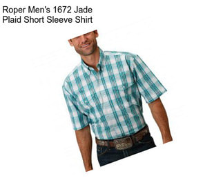 Roper Men\'s 1672 Jade Plaid Short Sleeve Shirt