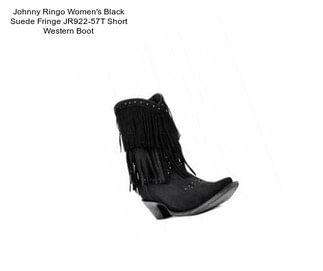 Johnny Ringo Women\'s Black Suede Fringe JR922-57T Short Western Boot