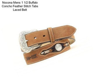 Nocona Mens 1 1/2 Buffalo Concho Feather Stitch Tabs Laced Belt