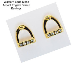 Western Edge Stone Accent English Stirrup Earrings