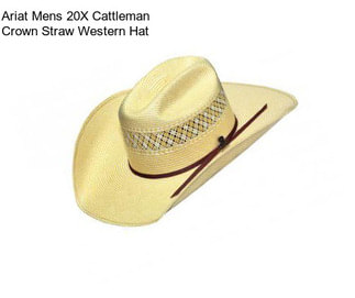 Ariat Mens 20X Cattleman Crown Straw Western Hat