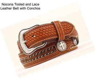 Nocona Tooled and Lace Leather Belt with Conchos