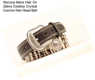 Nocona Mens Hair On Zebra Cowboy Crystal Concho Nail Head Belt