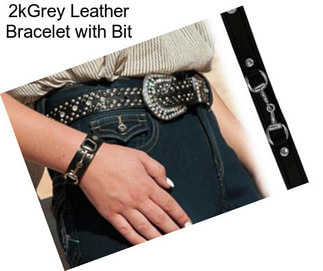 2kGrey Leather Bracelet with Bit