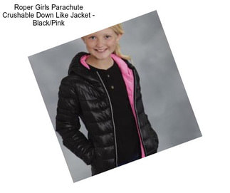 Roper Girls Parachute Crushable Down Like Jacket - Black/Pink