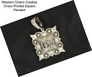 Western Charm Cowboy Cross Printed Square Pendant