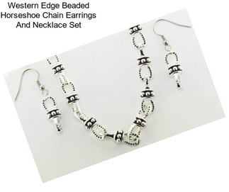 Western Edge Beaded Horseshoe Chain Earrings And Necklace Set