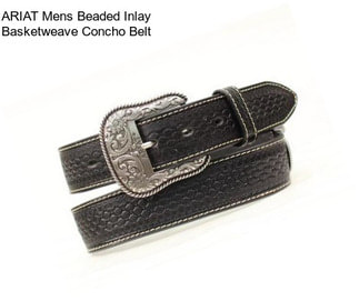 ARIAT Mens Beaded Inlay Basketweave Concho Belt