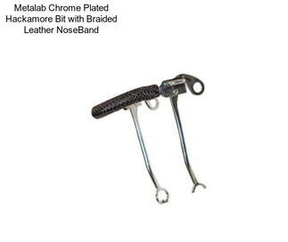 Metalab Chrome Plated Hackamore Bit with Braided Leather NoseBand