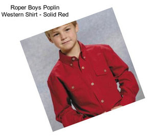 Roper Boys Poplin Western Shirt - Solid Red