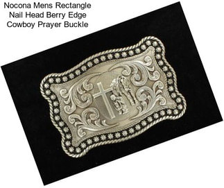 Nocona Mens Rectangle Nail Head Berry Edge Cowboy Prayer Buckle