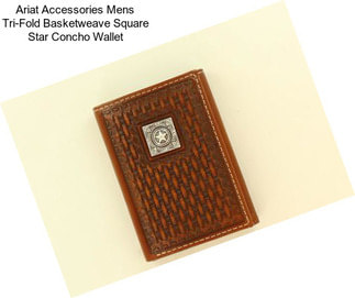 Ariat Accessories Mens Tri-Fold Basketweave Square Star Concho Wallet