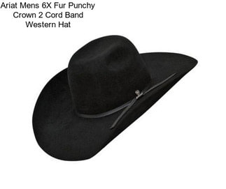 Ariat Mens 6X Fur Punchy Crown 2 Cord Band Western Hat