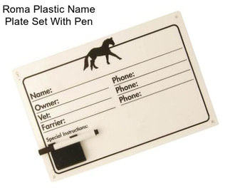 Roma Plastic Name Plate Set With Pen