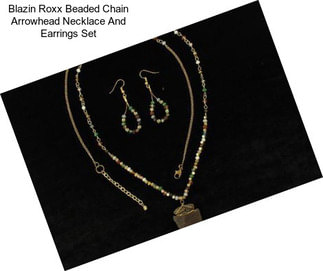 Blazin Roxx Beaded Chain Arrowhead Necklace And Earrings Set