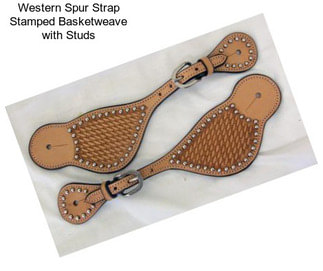 Western Spur Strap Stamped Basketweave with Studs