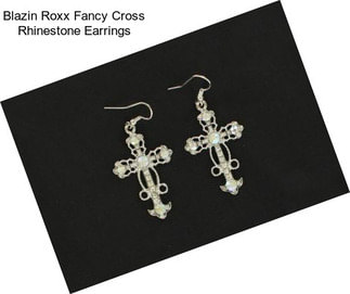 Blazin Roxx Fancy Cross Rhinestone Earrings