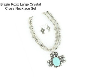 Blazin Roxx Large Crystal Cross Necklace Set