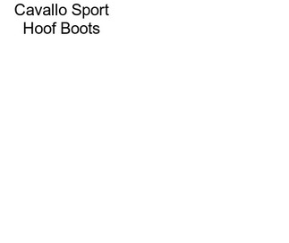 Cavallo Sport Hoof Boots