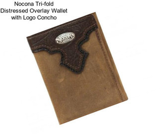 Nocona Tri-fold Distressed Overlay Wallet with Logo Concho