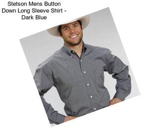 Stetson Mens Button Down Long Sleeve Shirt - Dark Blue