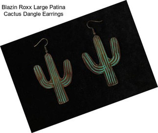 Blazin Roxx Large Patina Cactus Dangle Earrings